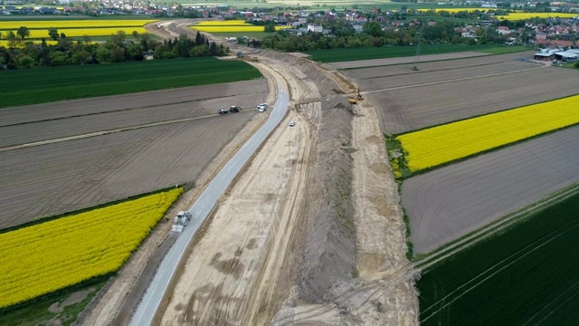 道路建设的无人机视频视频下载