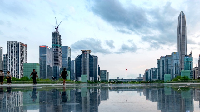 深圳城市天际线从早到晚时光流逝视频素材