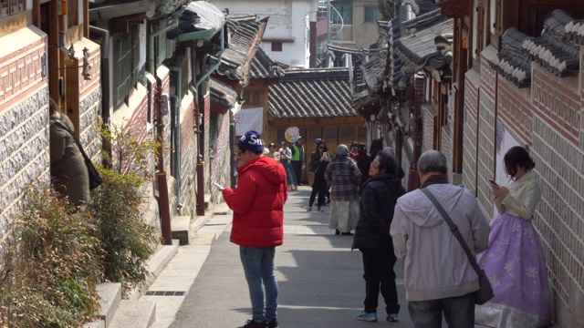 韩国首尔北川韩屋村视频素材