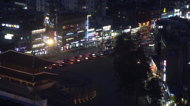 韩国首尔东大门夜景鸟瞰图视频素材