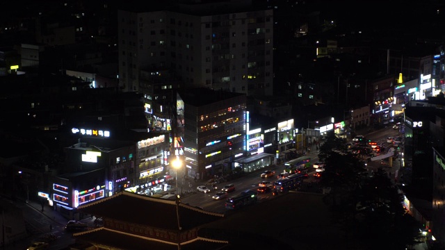 韩国首尔东大门夜景鸟瞰图视频素材