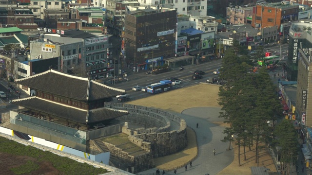 韩国首尔东大门鸟瞰图视频素材