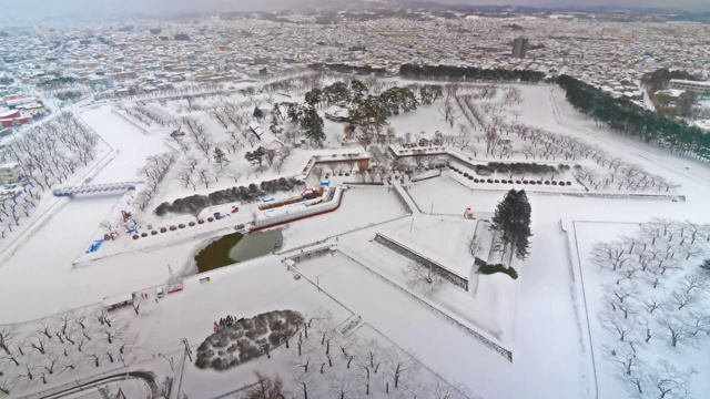 日本北海道Goryokaku塔视频素材