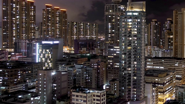 香港住宅夜间的时间流逝。视频素材