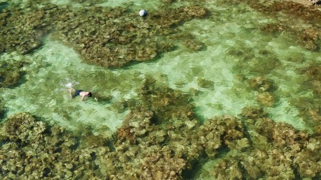 游客浮潜在泻湖，菲律宾，厄尔尼诺视频素材