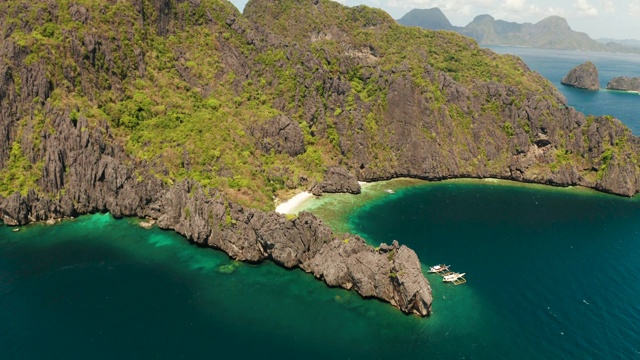 热带海水泻湖和海滩，菲律宾，厄尔尼诺视频素材