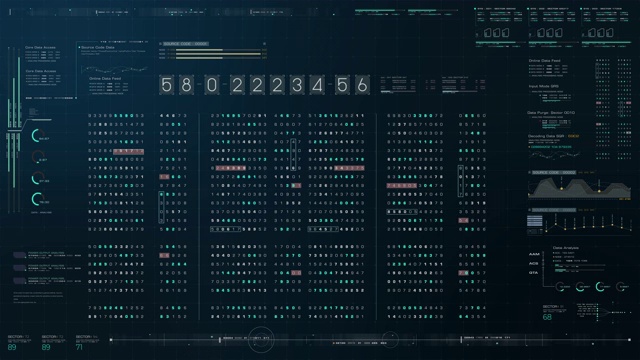 未来的源代码数字数据遥测显示视频素材