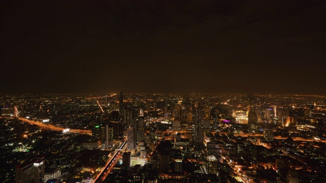 时间流逝:夜幕降临惊人的城市曼谷，曼谷，泰国视频素材