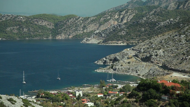 “Selimiye”小镇和Mugla海岸的全貌
Mugla /土耳其10/04/2018视频素材