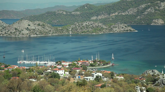 “Selimiye”小镇和Mugla海岸的全貌
Mugla /土耳其10/04/2018视频素材