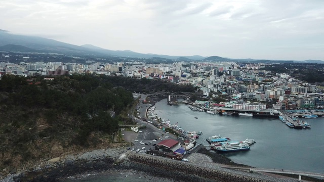 无人机拍摄的济州岛海滩视频视频素材