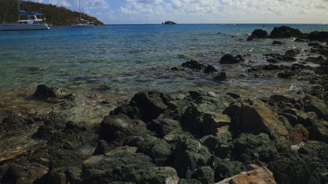 圣约翰盐湖海滩，维尔京群岛视频素材