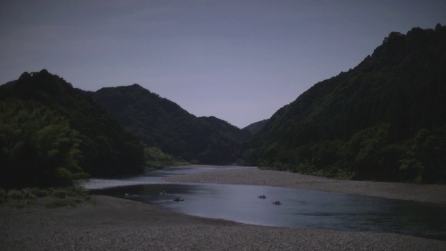 高山河流和皮划艇，和歌山，日本视频素材