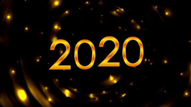 发光的金色2020新年抽象视频动画视频素材