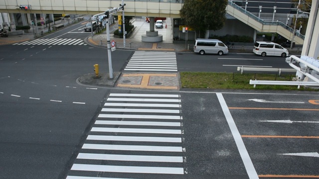 日本人和外国人下班后走十字路口回家视频素材