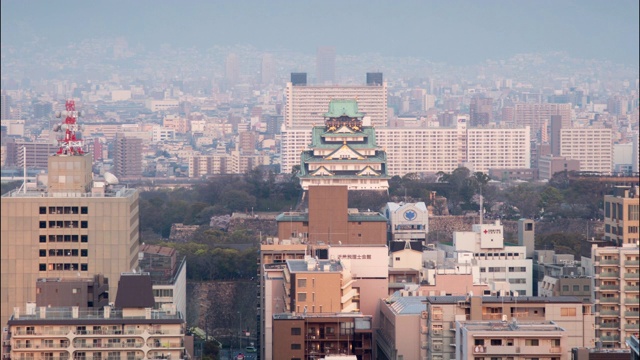 时间流逝的大阪市关西地区，日本视频素材