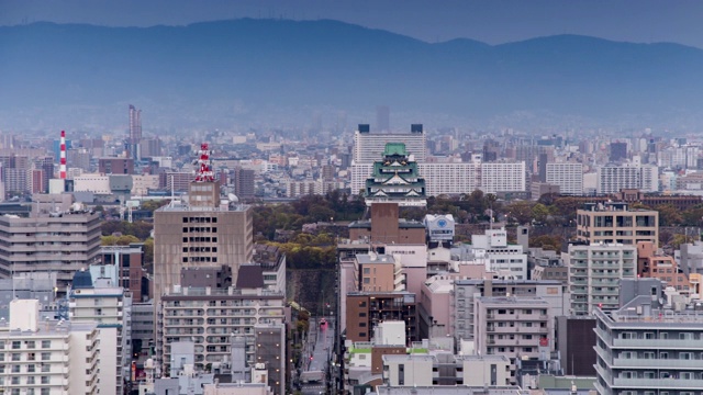 时间流逝的大阪市关西地区，日本视频素材