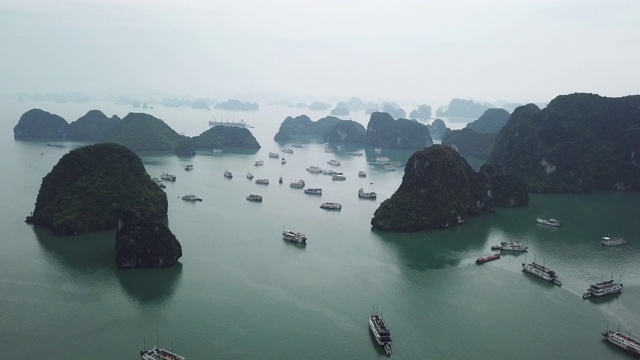 越南下龙湾航拍图视频素材