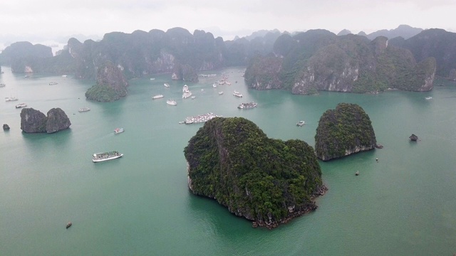 越南下龙湾航拍图视频下载