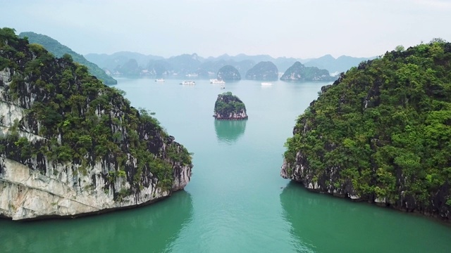 越南下龙湾航拍图视频素材