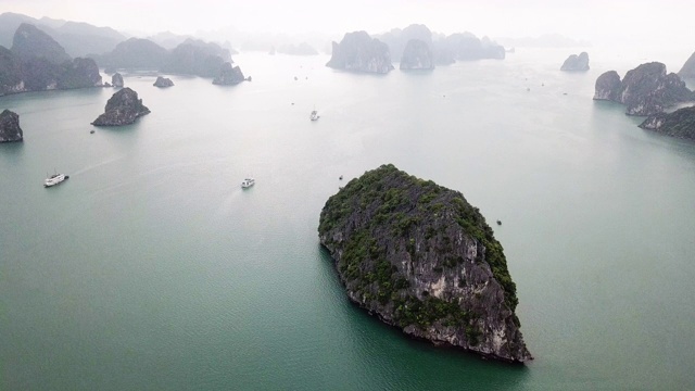 越南下龙湾航拍图视频下载