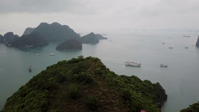 越南下龙湾航拍图视频素材