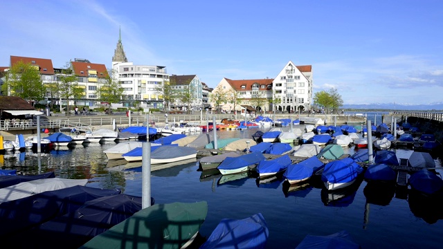 弗里德里希港帆船港，康斯坦茨湖，Baden-Württemberg，德国视频素材