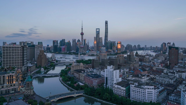 上海市区天际线夜景视频素材