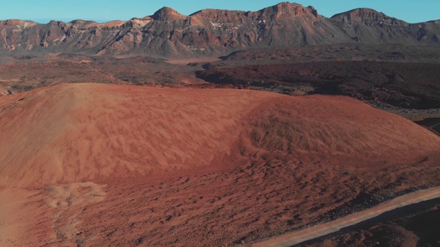 鸟瞰图沙漠在火山地带在加那利群岛视频素材