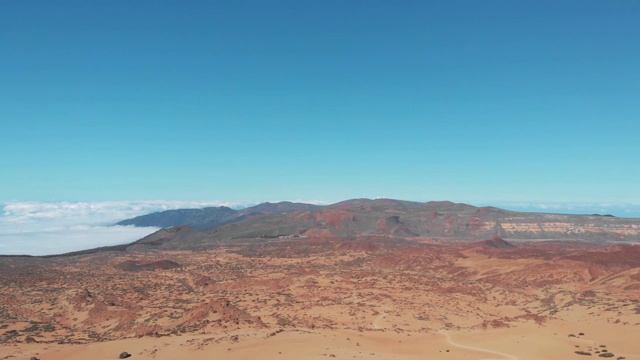 Teide国家公园沙漠鸟瞰图，特内里费火山带，加那利群岛视频素材