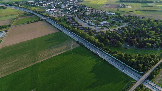 德国乡村轻型公路的架空图视频素材