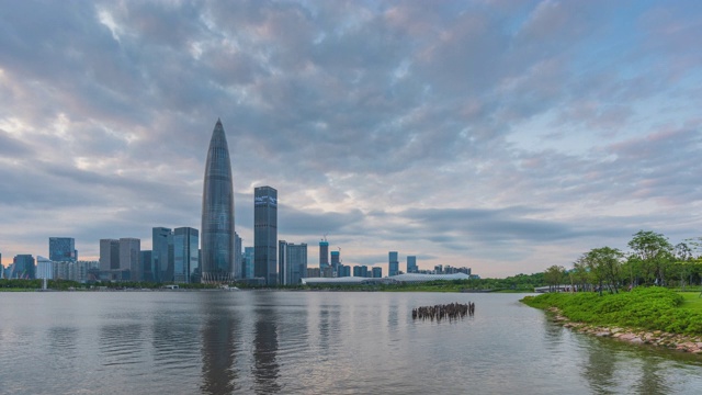 深圳后海天际线时光流逝视频素材