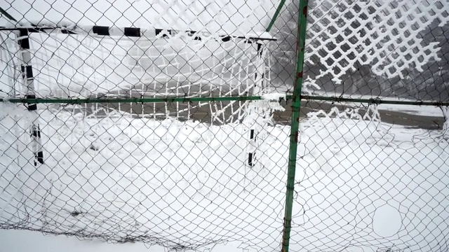 运动练习场地手球或足球覆盖雪视频素材