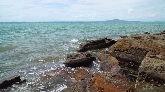 奥克兰海景，对面是朗伊托岛视频素材