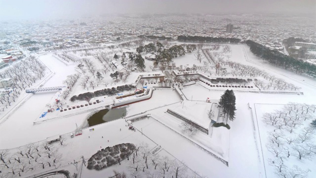 日本北海道Goryokaku塔视频素材