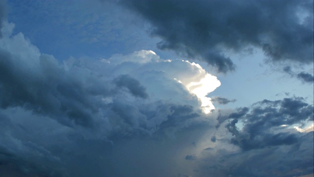 在下雨和雷暴之前，戏剧性的天空和暴风雨云的时间流逝视频素材