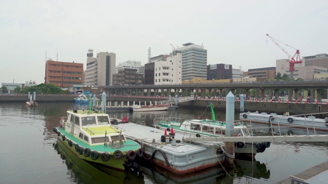 高清广角镜头。日本横滨的横滨湾。视频素材