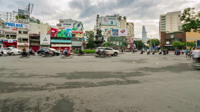 越南胡志明市交通的时间间隔视频素材