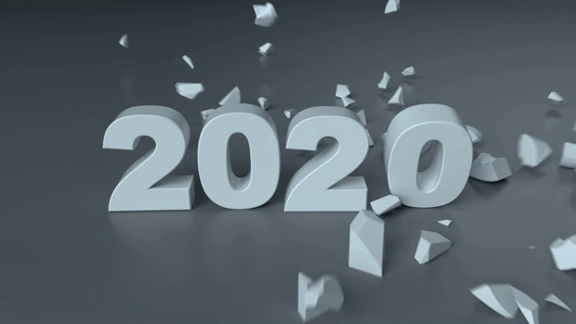 文本2020是粉碎2019 3D渲染动画视频素材