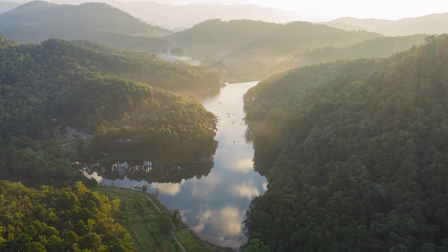 水塘鸟瞰图(庞昂)视频素材