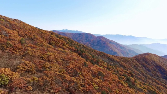 Jirisan(韩国第二高的山)在秋天，庆尚南道韩国视频素材