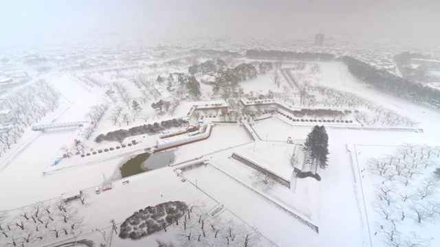 日本北海道Goryokaku塔视频素材