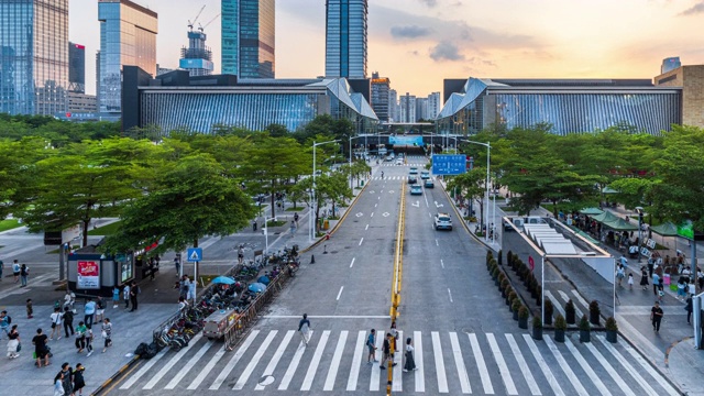 T/L WS PAN深圳天际线日夜过渡/中国深圳视频素材