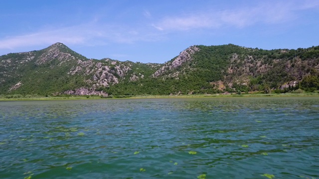 从水里，在海岸上空追踪视频素材