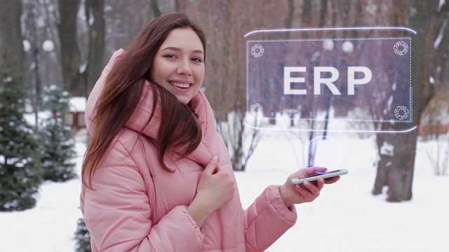 红发女孩有全息ERP视频素材