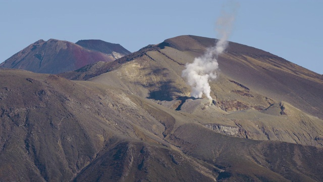 Te Mari火山口蒸汽喷口的插入镜头视频素材