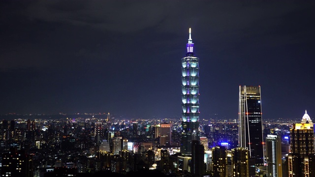 台北城市夜景，台湾视频素材