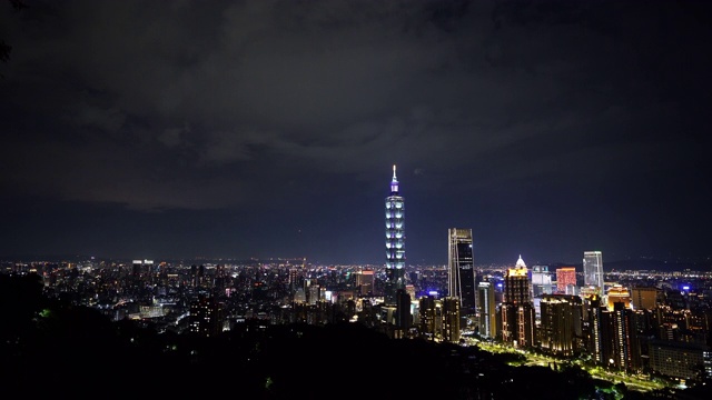 台北城市夜景，台湾视频素材