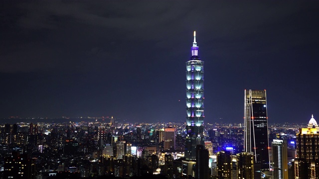 摇摄台湾台北的城市夜景视频素材