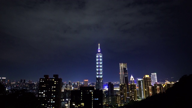 台北城市夜景，台湾视频素材